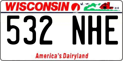 WI license plate 532NHE