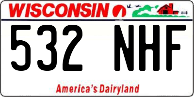 WI license plate 532NHF