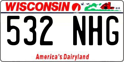 WI license plate 532NHG
