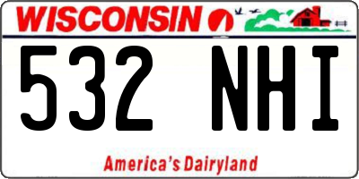 WI license plate 532NHI