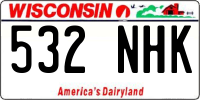 WI license plate 532NHK