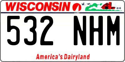 WI license plate 532NHM