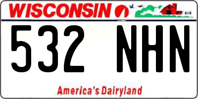 WI license plate 532NHN