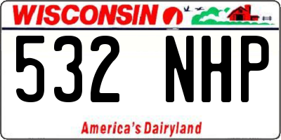WI license plate 532NHP