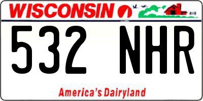 WI license plate 532NHR