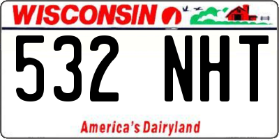 WI license plate 532NHT