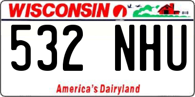 WI license plate 532NHU