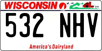 WI license plate 532NHV