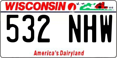 WI license plate 532NHW