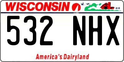 WI license plate 532NHX