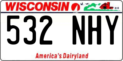 WI license plate 532NHY