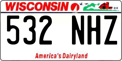 WI license plate 532NHZ