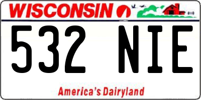 WI license plate 532NIE