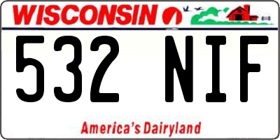 WI license plate 532NIF