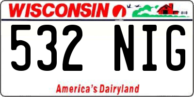 WI license plate 532NIG