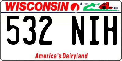 WI license plate 532NIH