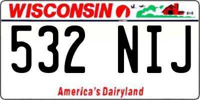WI license plate 532NIJ