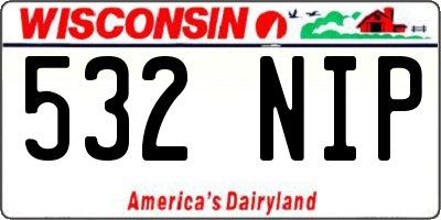 WI license plate 532NIP