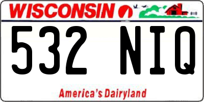 WI license plate 532NIQ