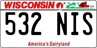 WI license plate 532NIS