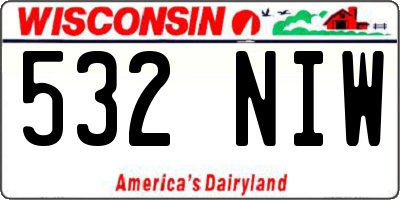 WI license plate 532NIW