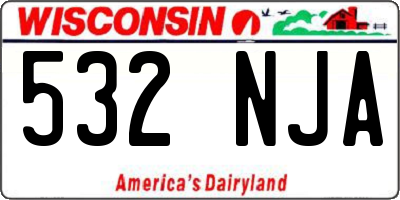 WI license plate 532NJA
