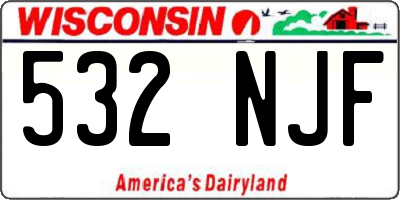 WI license plate 532NJF