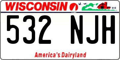 WI license plate 532NJH