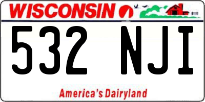 WI license plate 532NJI