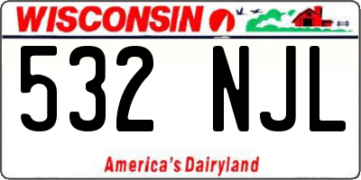 WI license plate 532NJL