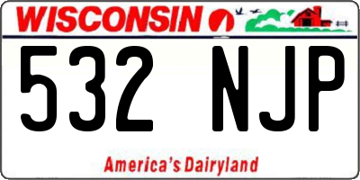 WI license plate 532NJP
