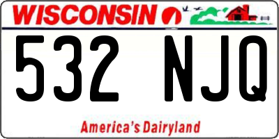 WI license plate 532NJQ
