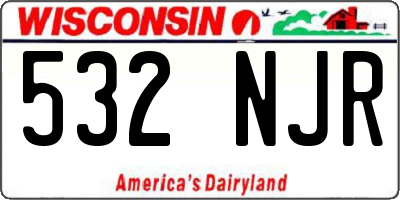 WI license plate 532NJR