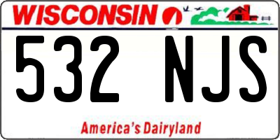 WI license plate 532NJS