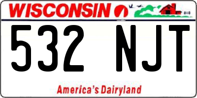 WI license plate 532NJT