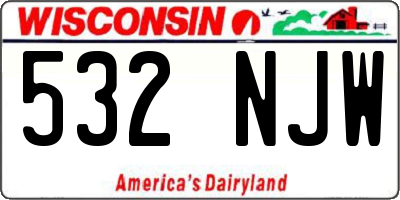 WI license plate 532NJW