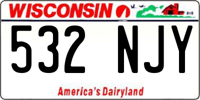 WI license plate 532NJY