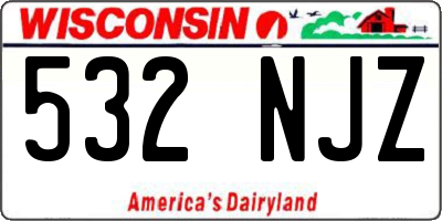 WI license plate 532NJZ