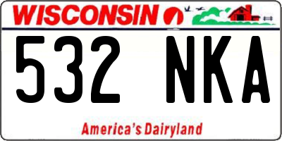 WI license plate 532NKA