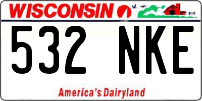 WI license plate 532NKE