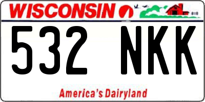WI license plate 532NKK
