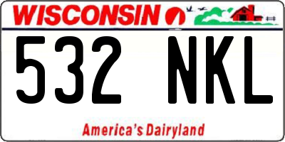 WI license plate 532NKL
