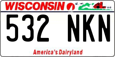 WI license plate 532NKN