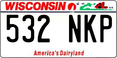 WI license plate 532NKP