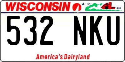 WI license plate 532NKU