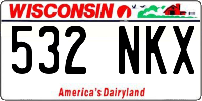 WI license plate 532NKX