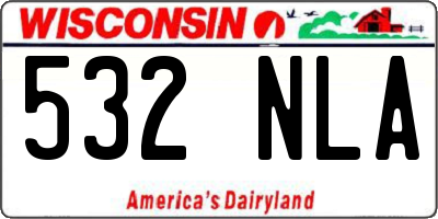 WI license plate 532NLA