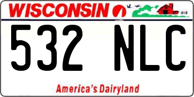 WI license plate 532NLC