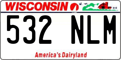 WI license plate 532NLM