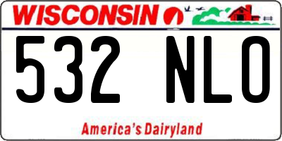 WI license plate 532NLO